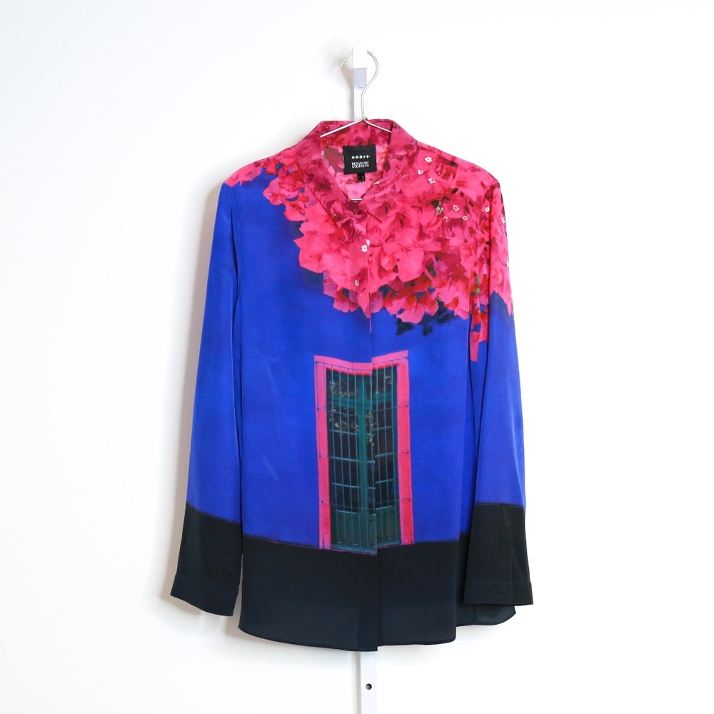 Akris Punto Bergdorf Goodman Silk Floral Blouse